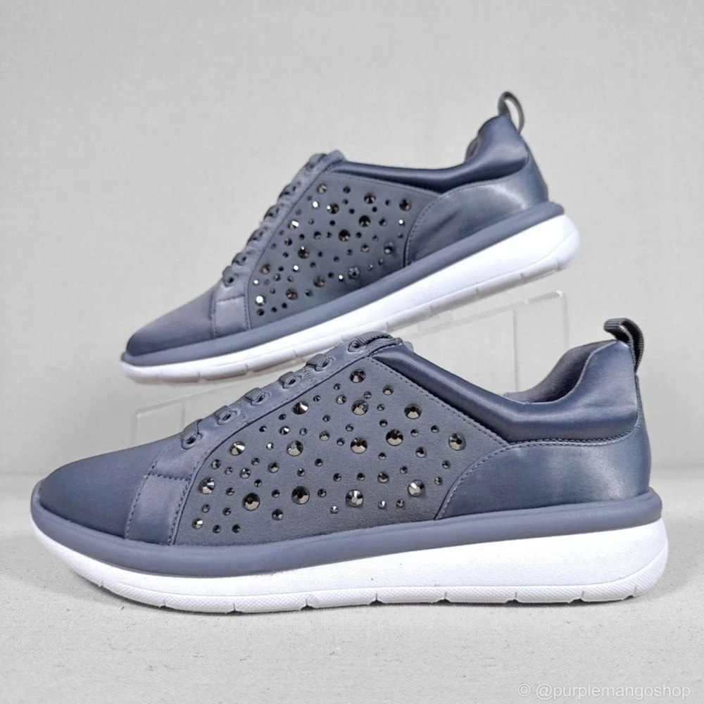 NWOT CLARKS Cloudsteppers Ezera Ave Rhinestone Comfort Sneaker | Grey | Women‎ 8